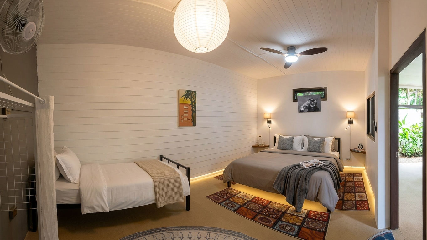 Interior of the Creator's Room guestroom – Canopy Village