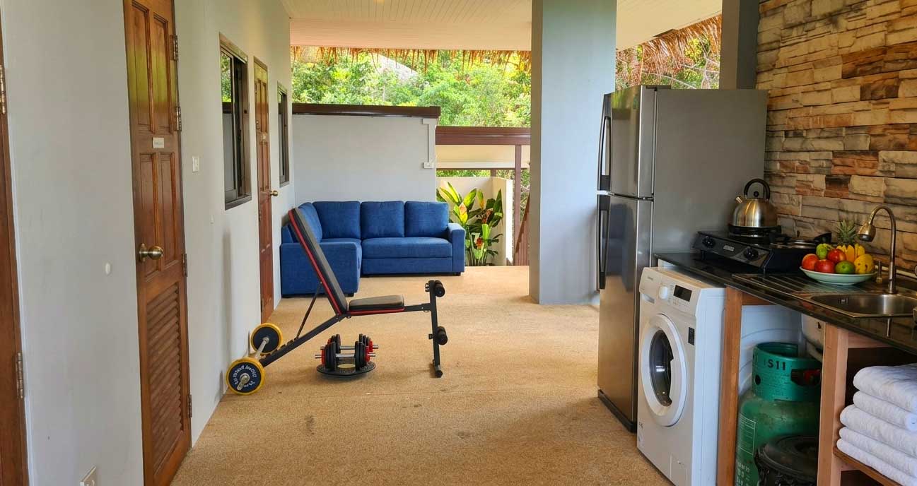 kitchen of the Creator's Room guestroom – Canopy Village